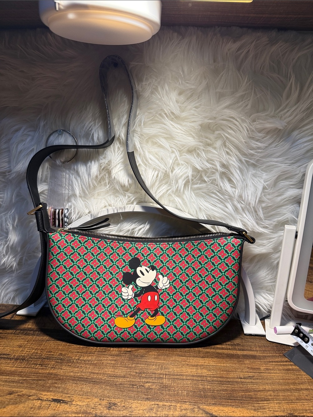 Vera Bradley Red and Green Mickey Crossbody Bag